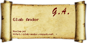 Glab Andor névjegykártya